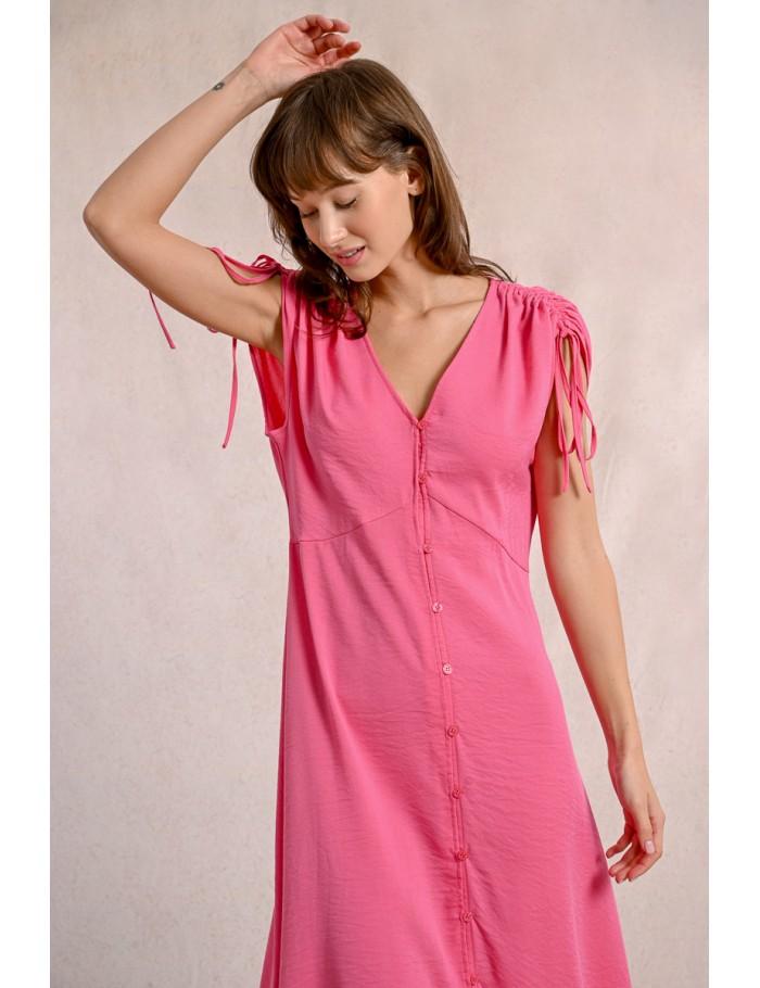 Lili Sidonio X Molly Bracken Robe Mi Longue Fluide PINK