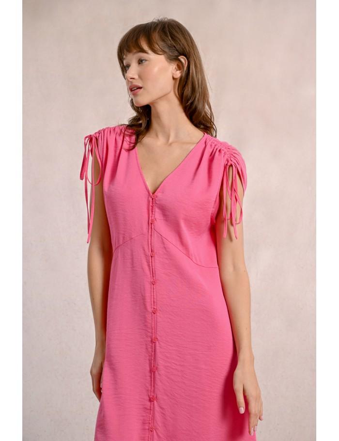 Lili Sidonio X Molly Bracken Robe Mi Longue Fluide PINK