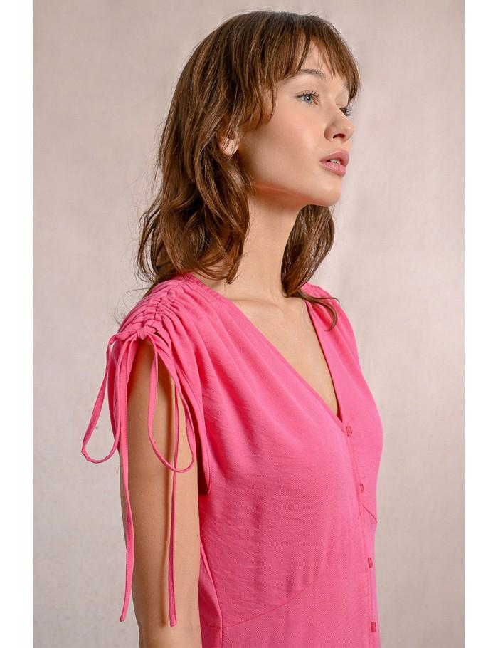 Lili Sidonio X Molly Bracken Robe Mi Longue Fluide PINK