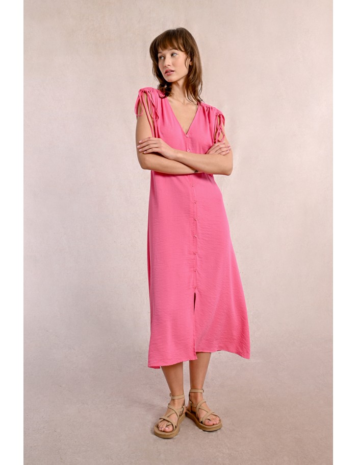 lili sidonio x molly bracken Robe mi longue fluide PINK
