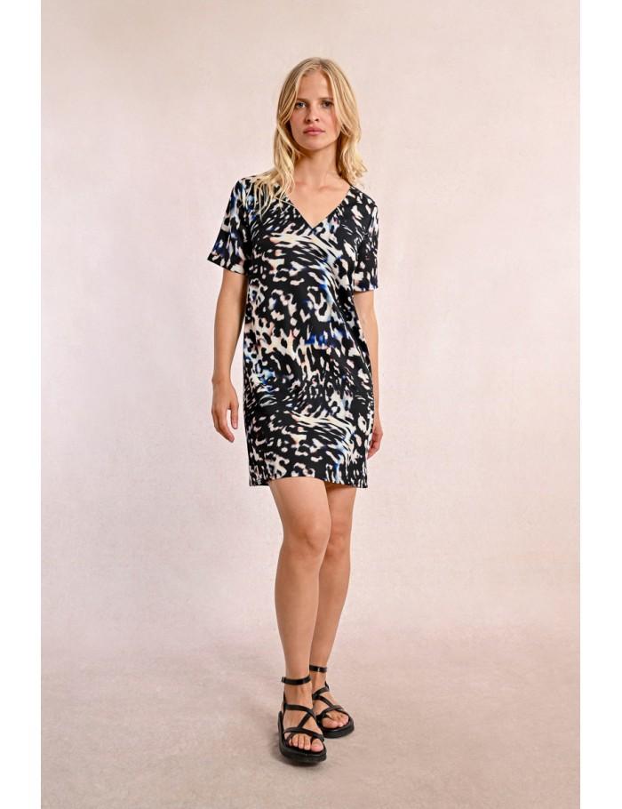 Lili Sidonio X Molly Bracken Robe T Shirt Droite à Imprimé BLACK MONICA