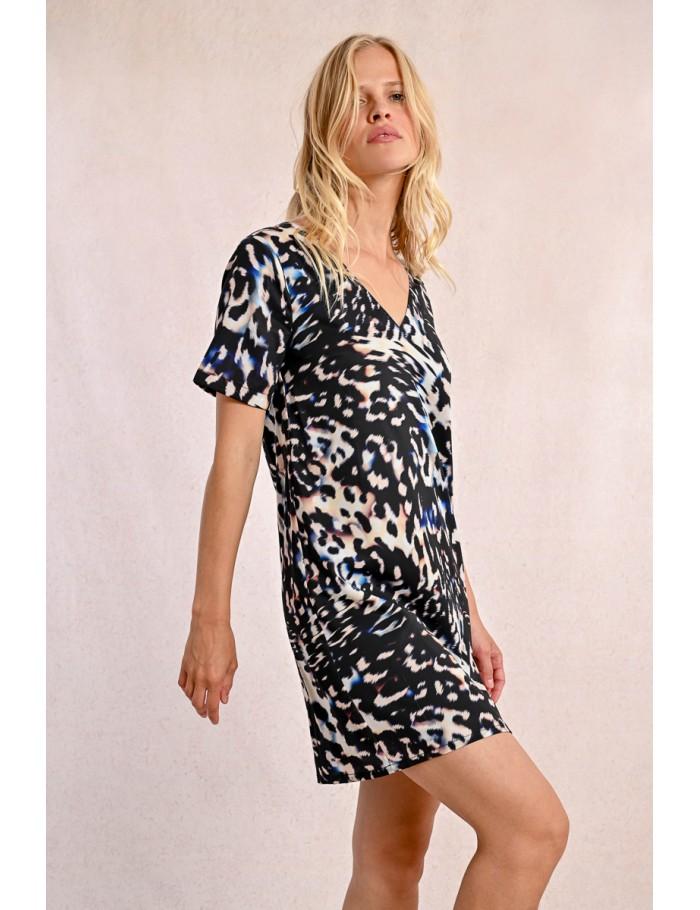 Lili Sidonio X Molly Bracken Robe T Shirt Droite à Imprimé BLACK MONICA