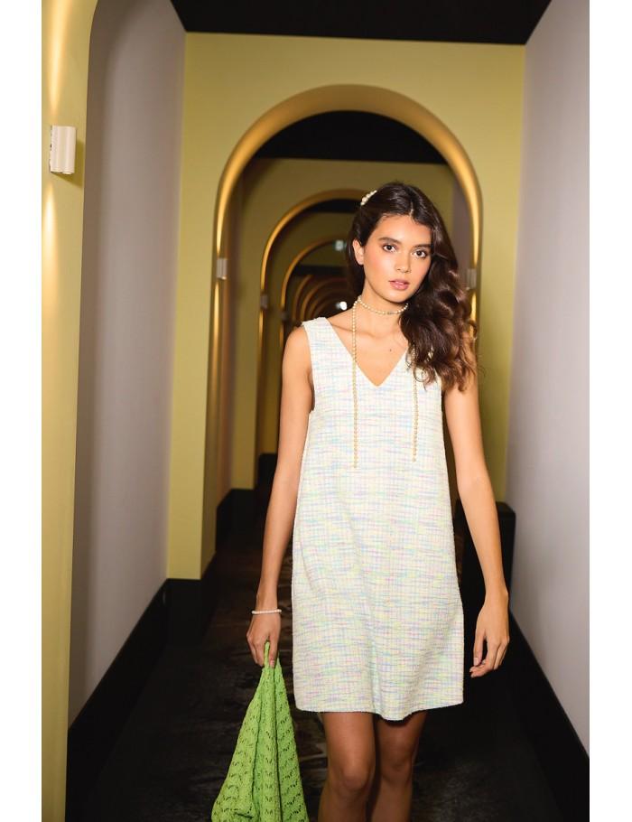 Lili Sidonio X Molly Bracken Robe Trapèze En Tweed MULTICOLOUR