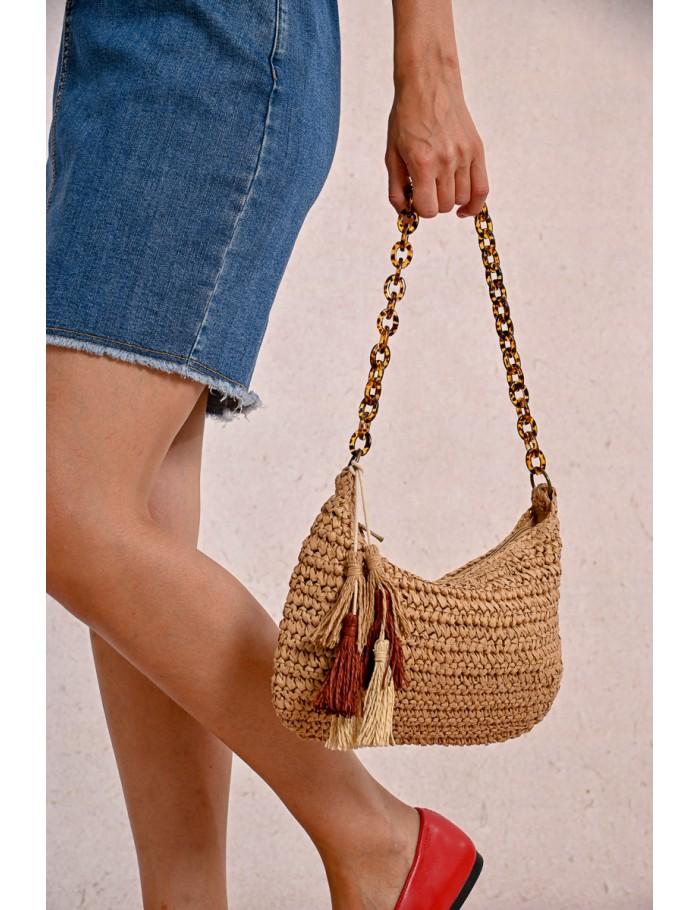 lili sidonio x molly bracken Sac à main tissé BEIGE