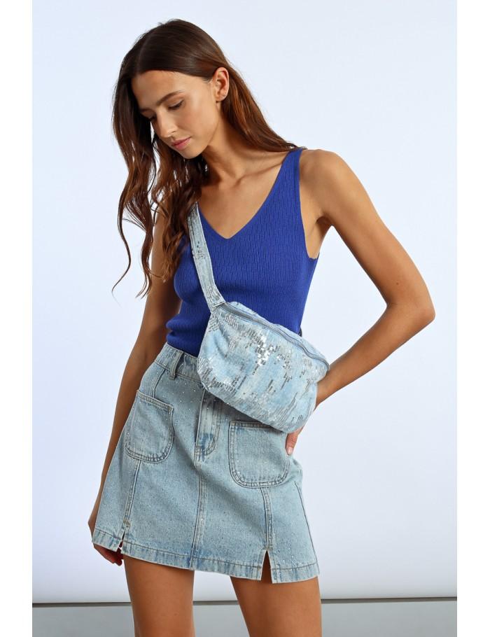 lili sidonio x molly bracken Sac banane sequins LIGHT BLUE DENIM lili sidonio x molly bracken Sac banane sequins LIGHT BLUE DENIM
