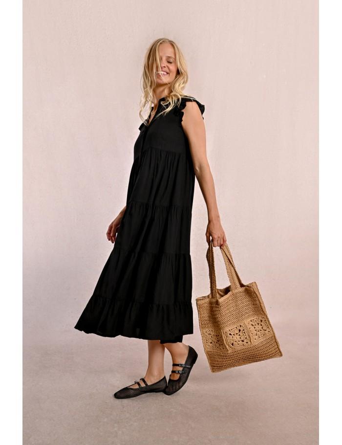 lili sidonio x molly bracken Sac cabas en paille ajouré BEIGE