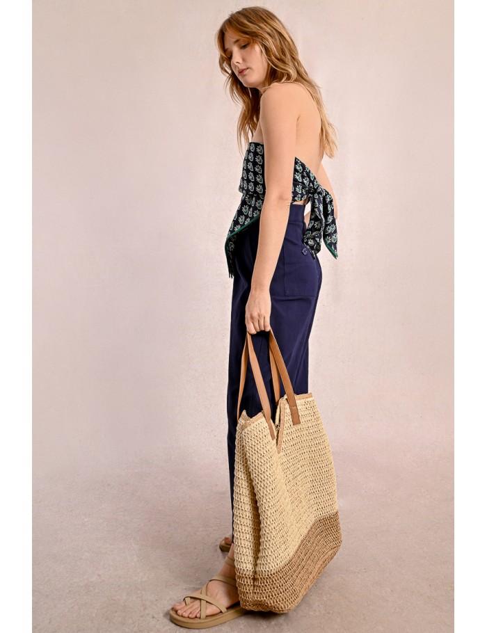 Lili Sidonio X Molly Bracken Sac Cabas En Paille ÉCRU