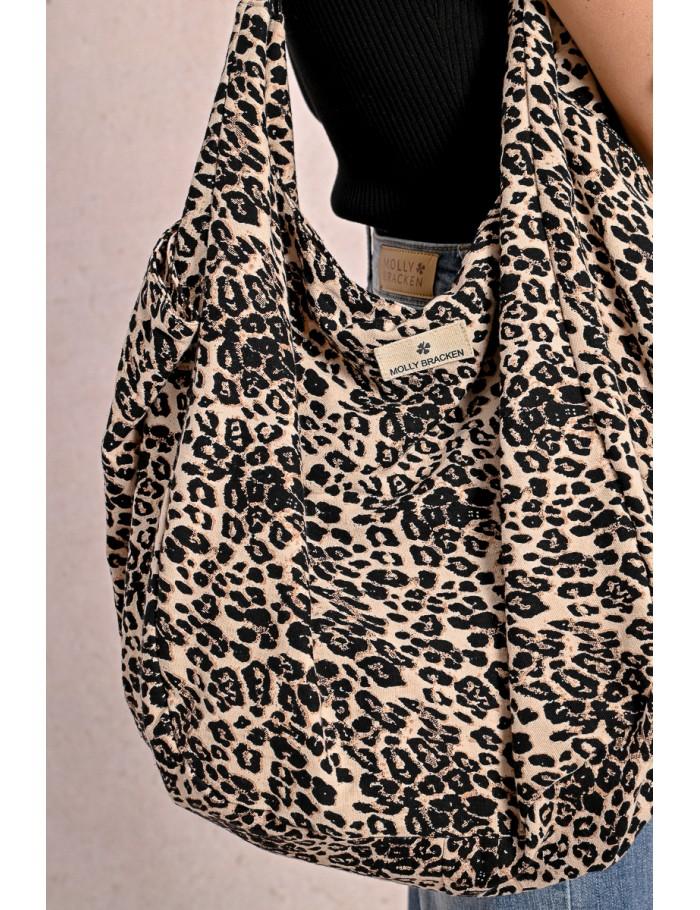 Lili Sidonio X Molly Bracken Sac Cabas Souple Imprimé Léopard BEIGE GEETA