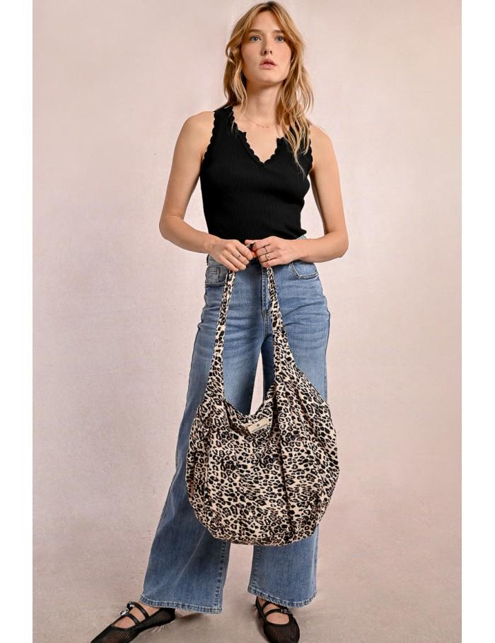 Lili Sidonio X Molly Bracken Sac Cabas Souple Imprimé Léopard BEIGE GEETA