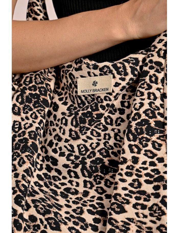 Lili Sidonio X Molly Bracken Sac Cabas Souple Imprimé Léopard BEIGE GEETA