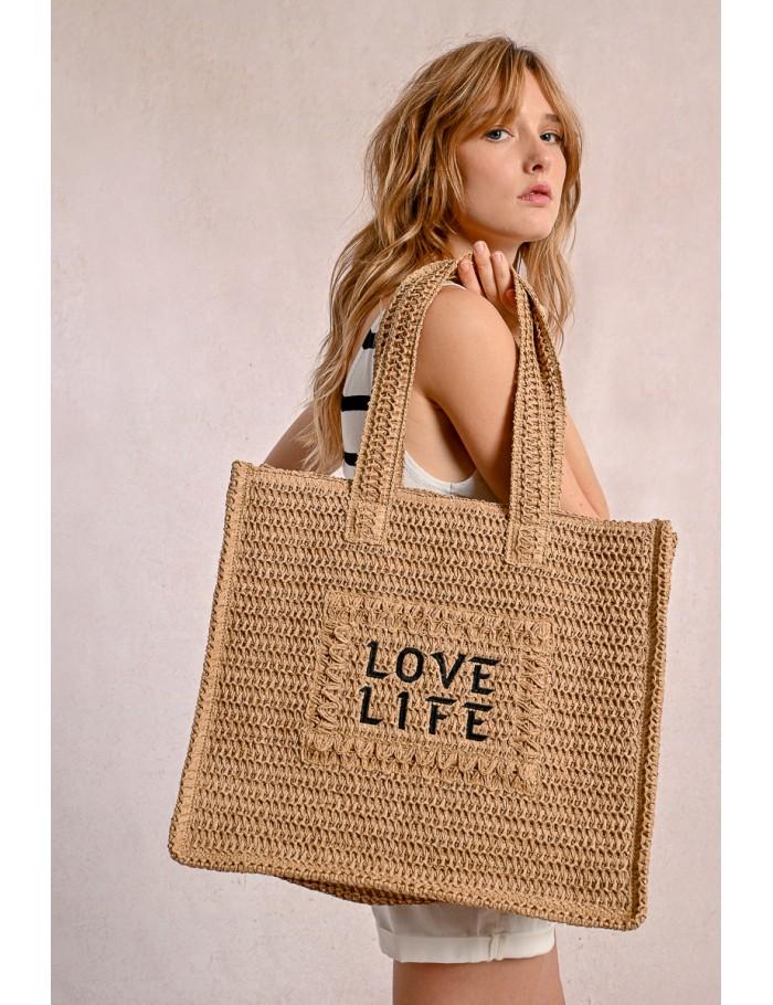 Lili Sidonio X Molly Bracken Sac Panier Love Life BEIGE