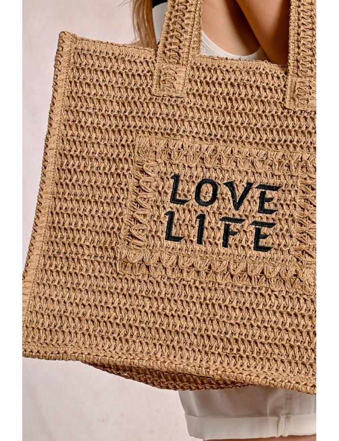 Lili Sidonio X Molly Bracken Sac Panier Love Life BEIGE