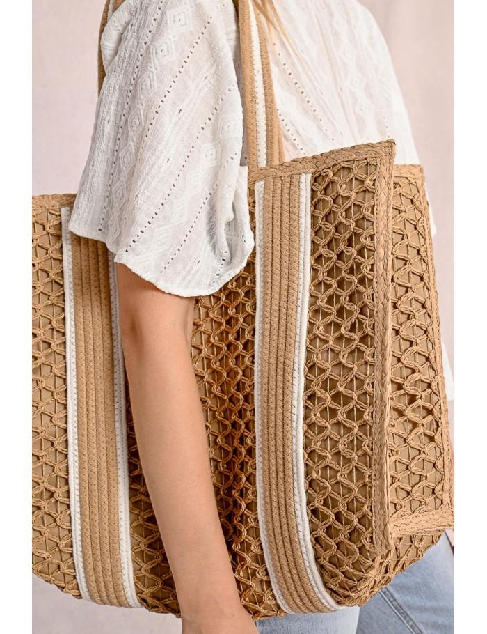 Lili Sidonio X Molly Bracken Sac Panier Tressé BEIGE