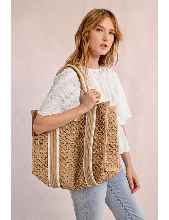 lili sidonio x molly bracken Sac panier tressé BEIGE