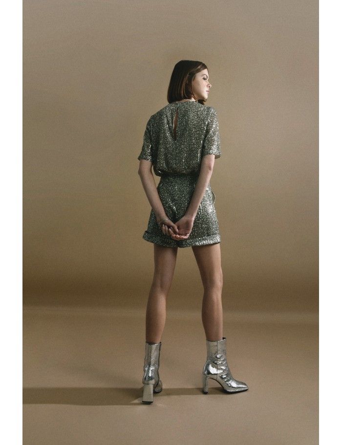 Lili Sidonio X Molly Bracken Short Chic Taille Haute KAKI