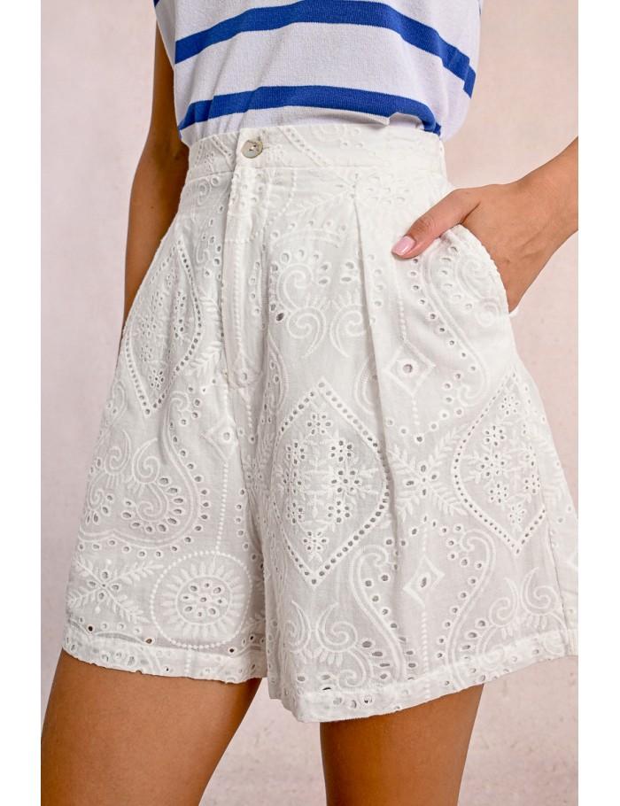 Lili Sidonio X Molly Bracken Short En Broderies Anglaises COBALT BLUE