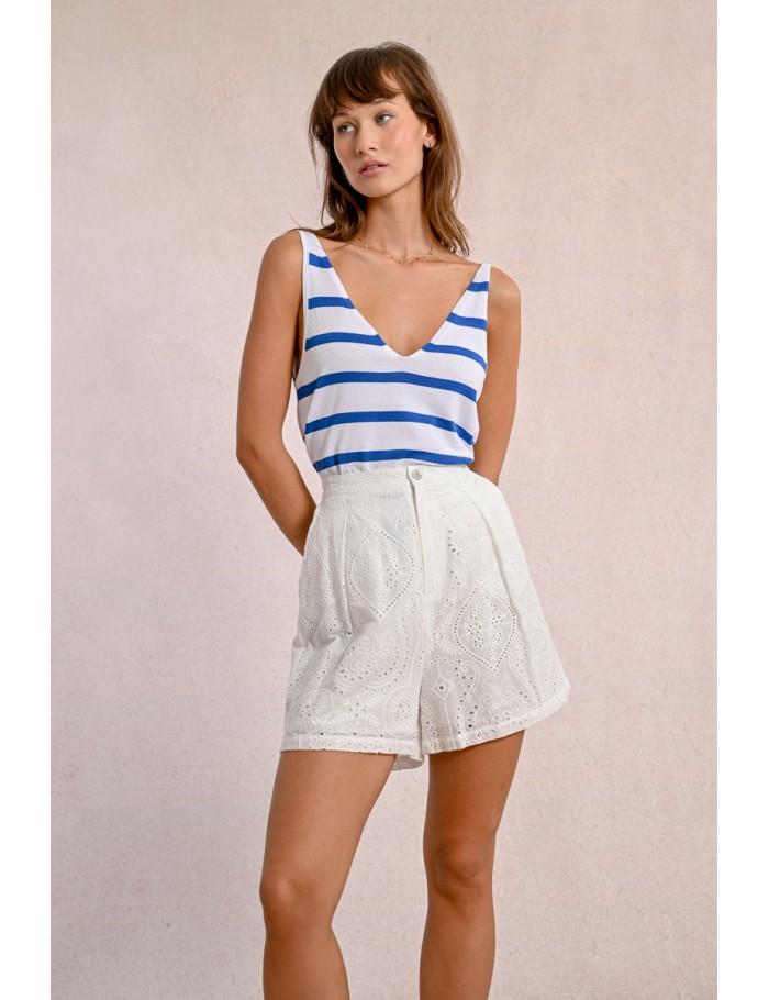 Lili Sidonio X Molly Bracken Short En Broderies Anglaises COBALT BLUE