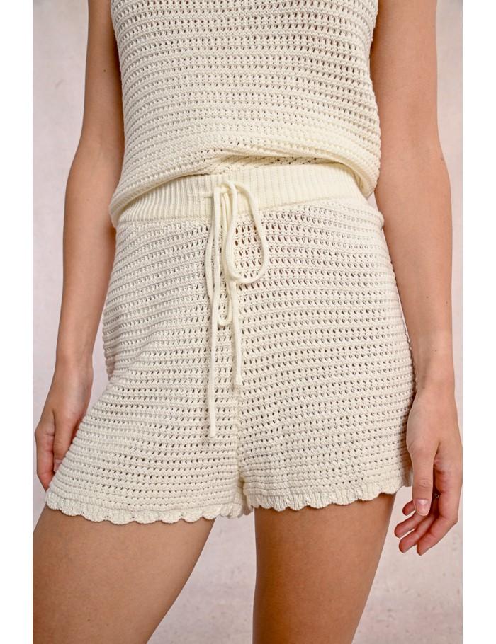 Lili Sidonio X Molly Bracken Short En Crochet BLACK