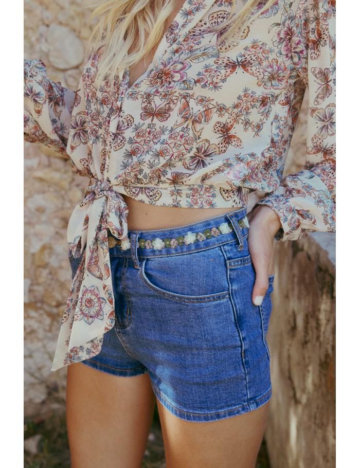 lili sidonio x molly bracken Short en jean DENIM BLUE