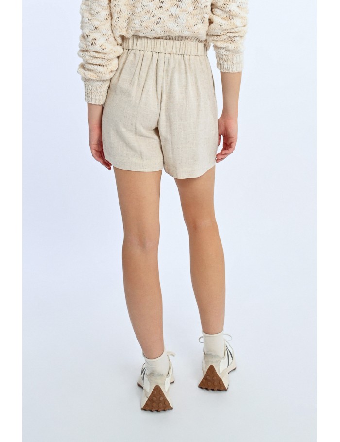Lili Sidonio X Molly Bracken Short En Lin Taille Haute LIGHT BEIGE