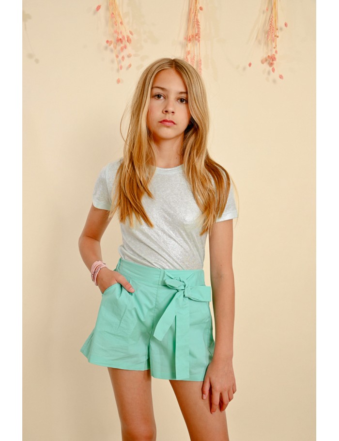 lili sidonio x molly bracken Short en popeline nouable à la taille PINK