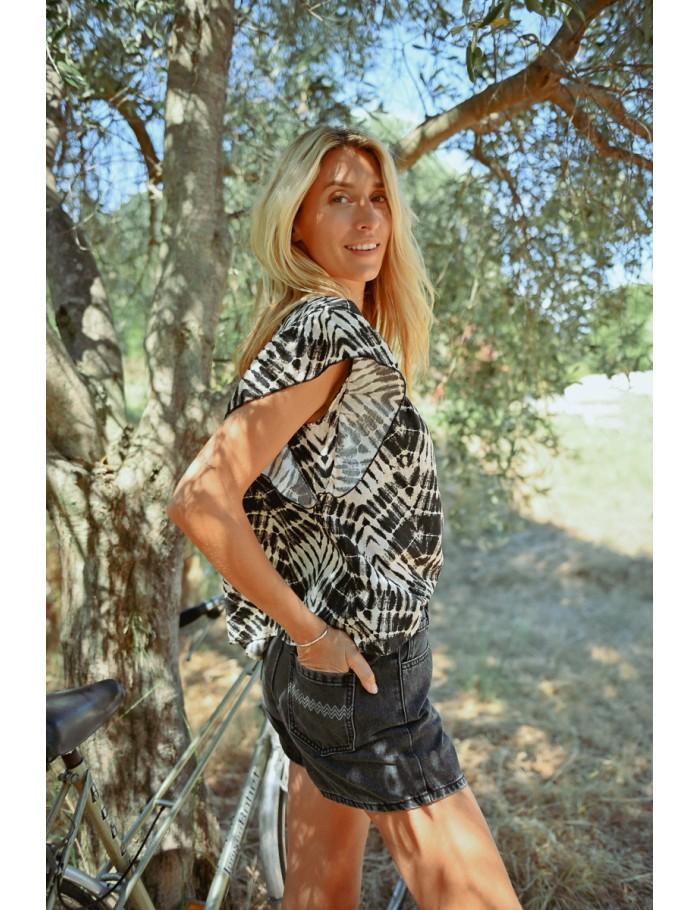 Lili Sidonio X Molly Bracken Short Large En Jean BLACK DENIM