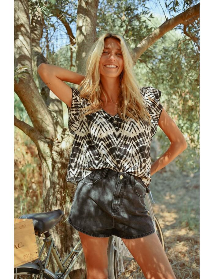 lili sidonio x molly bracken Short large en jean BLACK DENIM lili sidonio x molly bracken Short large en jean BLACK DENIM