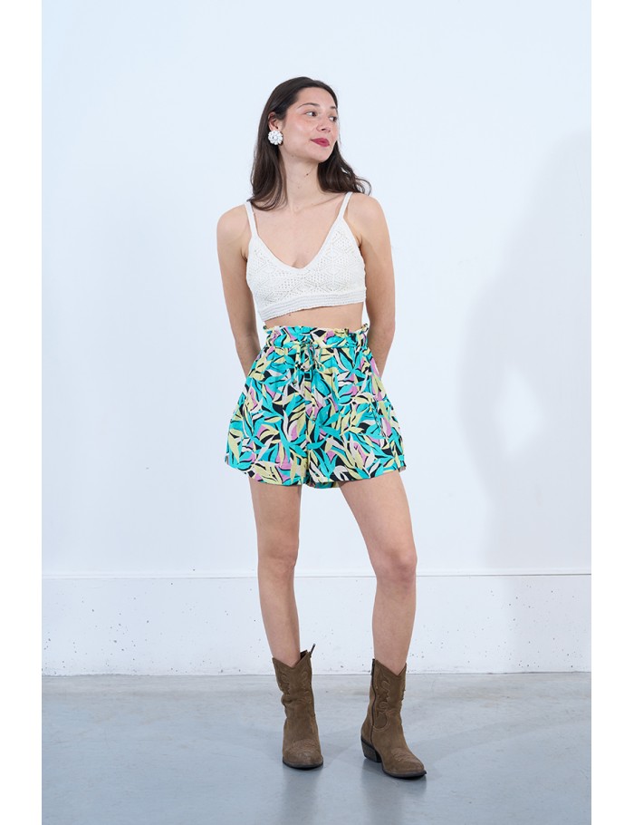 Lili Sidonio X Molly Bracken Short Taille Haute élastiquée BLACK COBA