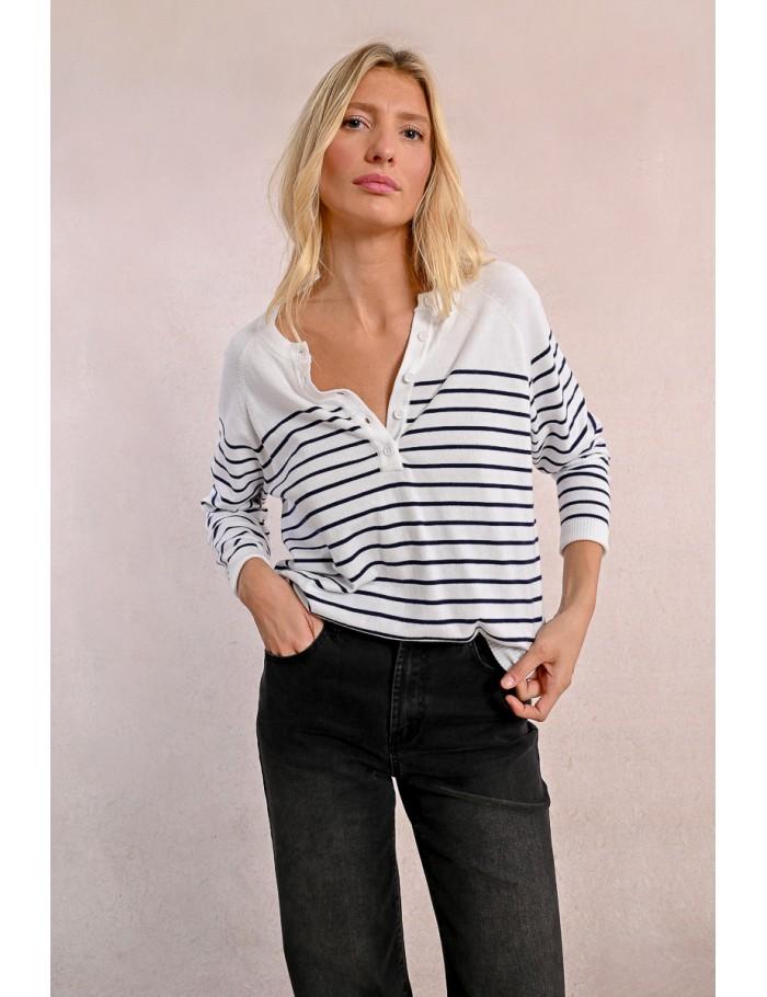 Lili Sidonio X Molly Bracken Sous Pull Rayé WHITE/GREEN