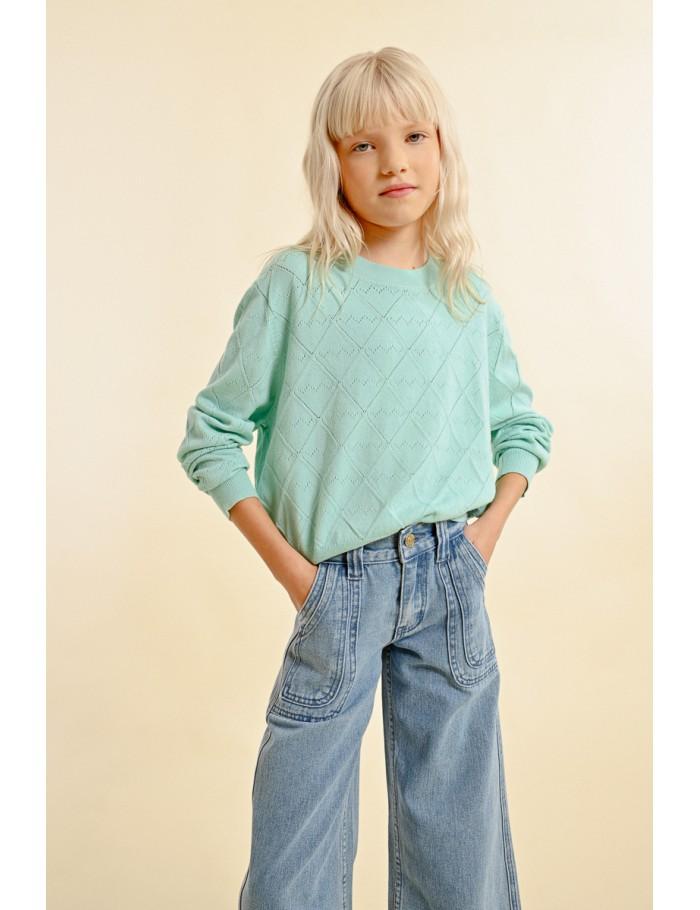 Lili Sidonio X Molly Bracken Sweat Col Rond AQUA BLUE