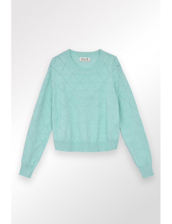 Lili Sidonio X Molly Bracken Sweat Col Rond AQUA BLUE