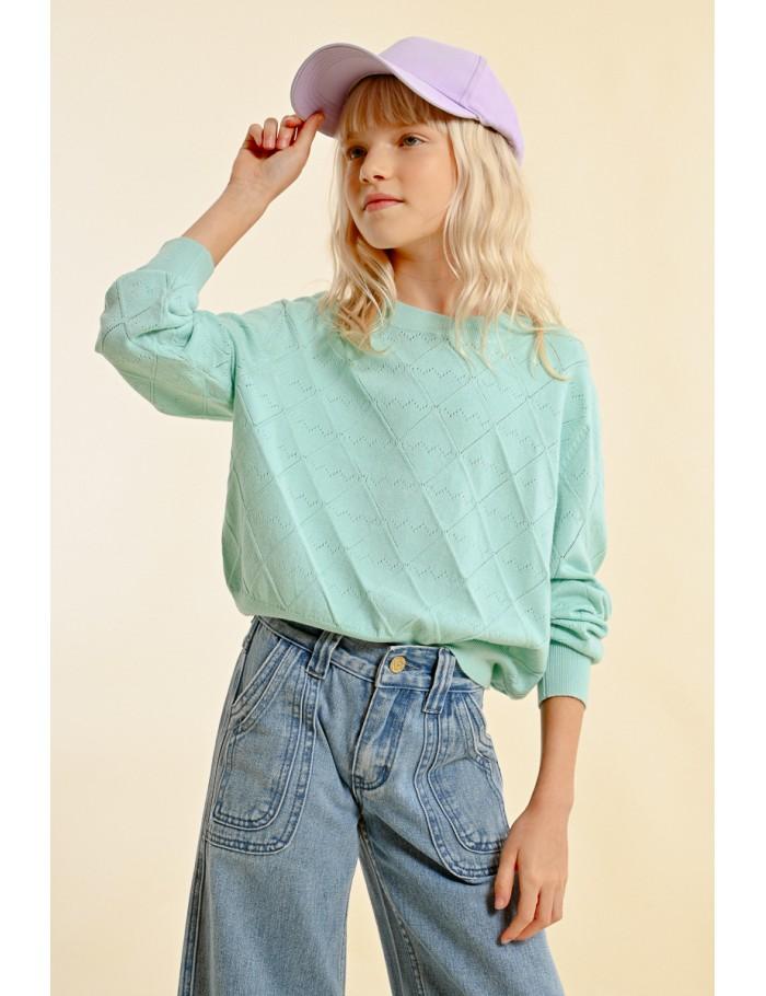 lili sidonio x molly bracken Sweat col rond AQUA BLUE lili sidonio x molly bracken Sweat col rond AQUA BLUE