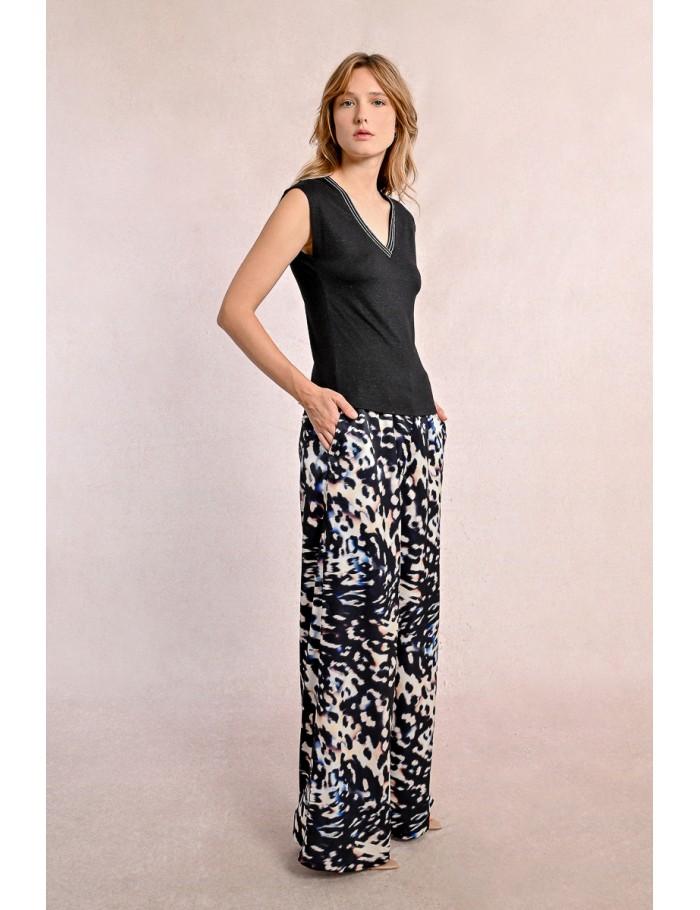 lili sidonio x molly bracken T shirt à col V orné de strass CAMEL lili sidonio x molly bracken T shirt à col V orné de strass CAMEL