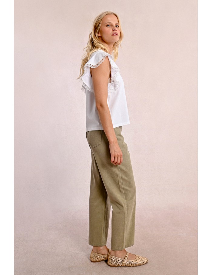 Lili Sidonio X Molly Bracken T Shirt à Manches Volantées BLACK