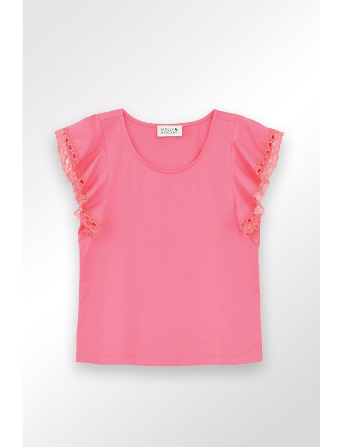 Lili Sidonio X Molly Bracken T Shirt à Manches Volantées PINK