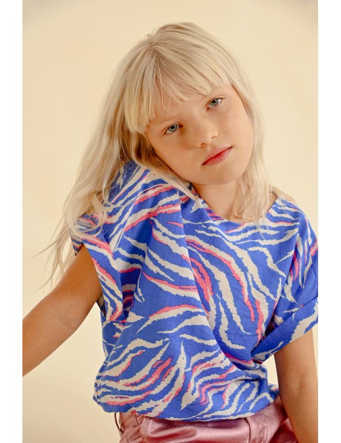 Lili Sidonio X Molly Bracken T Shirt Crop BLUE LUNA