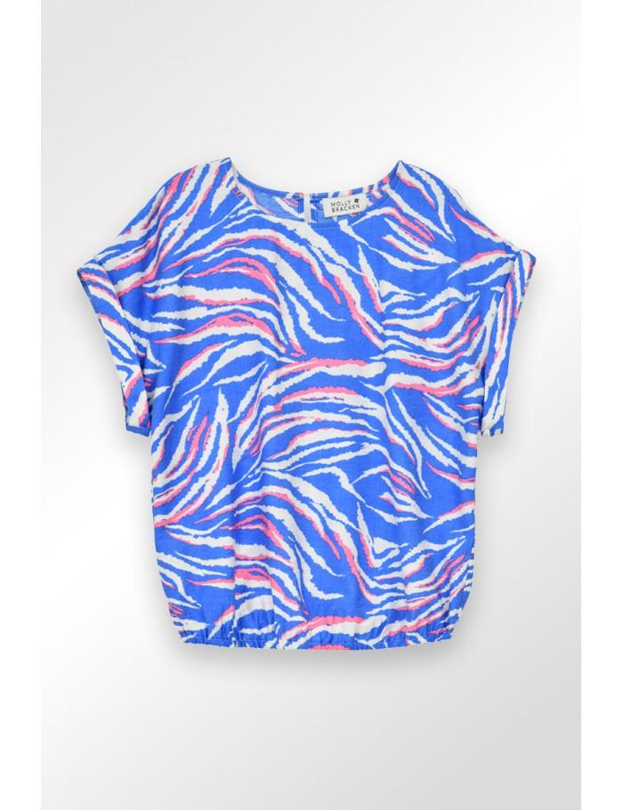 Lili Sidonio X Molly Bracken T Shirt Crop BLUE LUNA