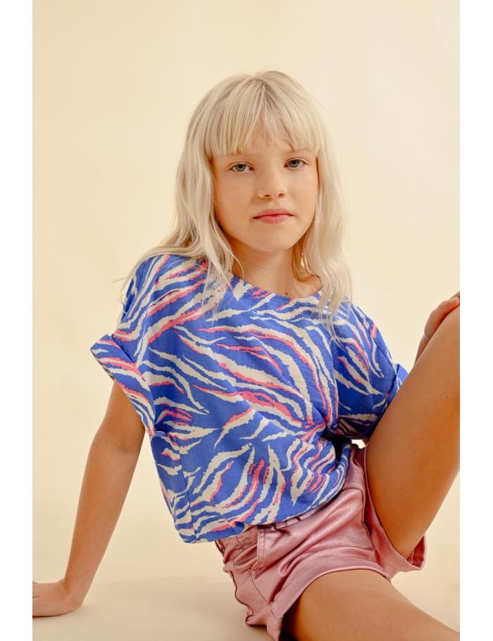 lili sidonio x molly bracken T shirt crop BLUE LUNA