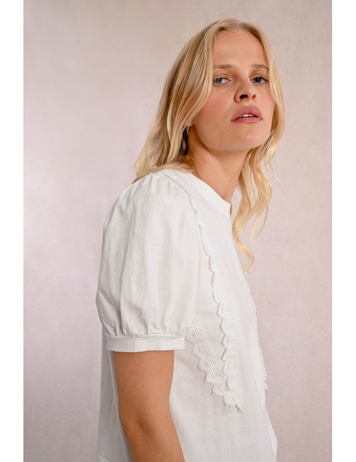 lili sidonio x molly bracken T shirt dentelle BLACK