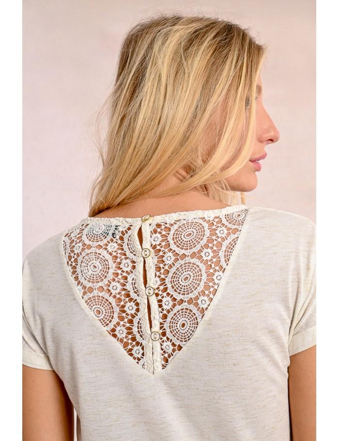 Lili Sidonio X Molly Bracken T Shirt Droit Encolure V ÉCRU