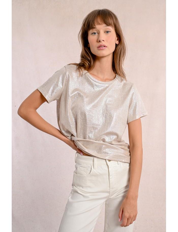 lili sidonio x molly bracken T shirt droit irisé BEIGE lili sidonio x molly bracken T shirt droit irisé BEIGE