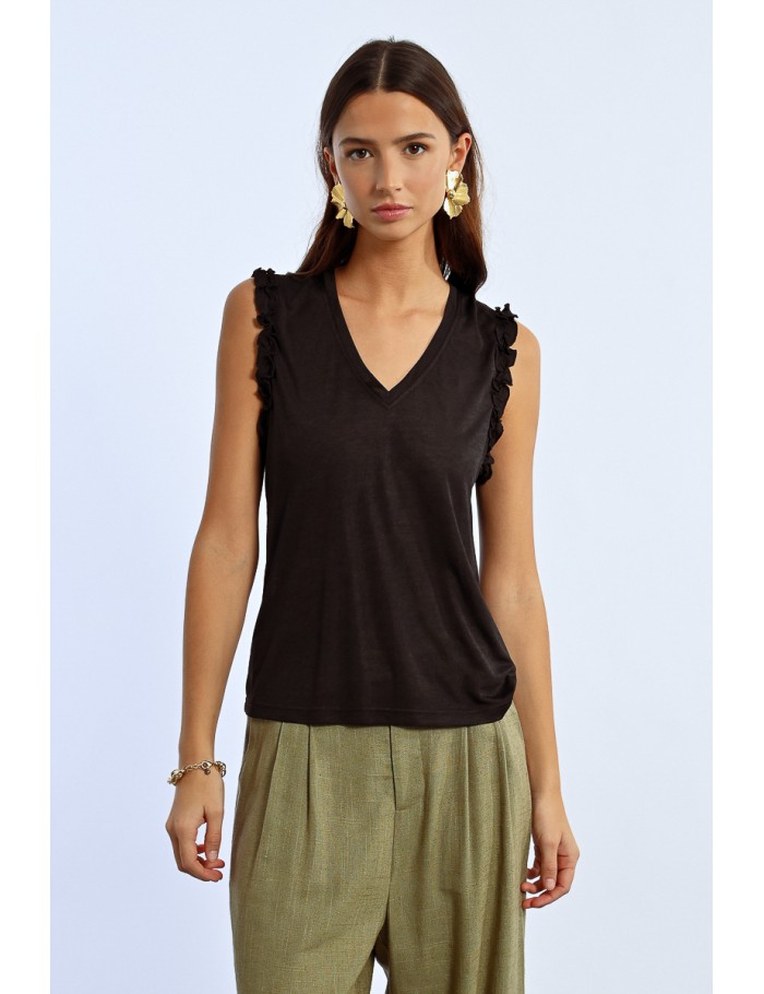 Lili Sidonio X Molly Bracken T Shirt Emmanchures Fantaisies BLACK