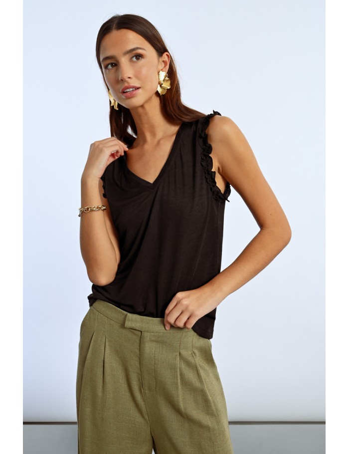 Lili Sidonio X Molly Bracken T Shirt Emmanchures Fantaisies BLACK