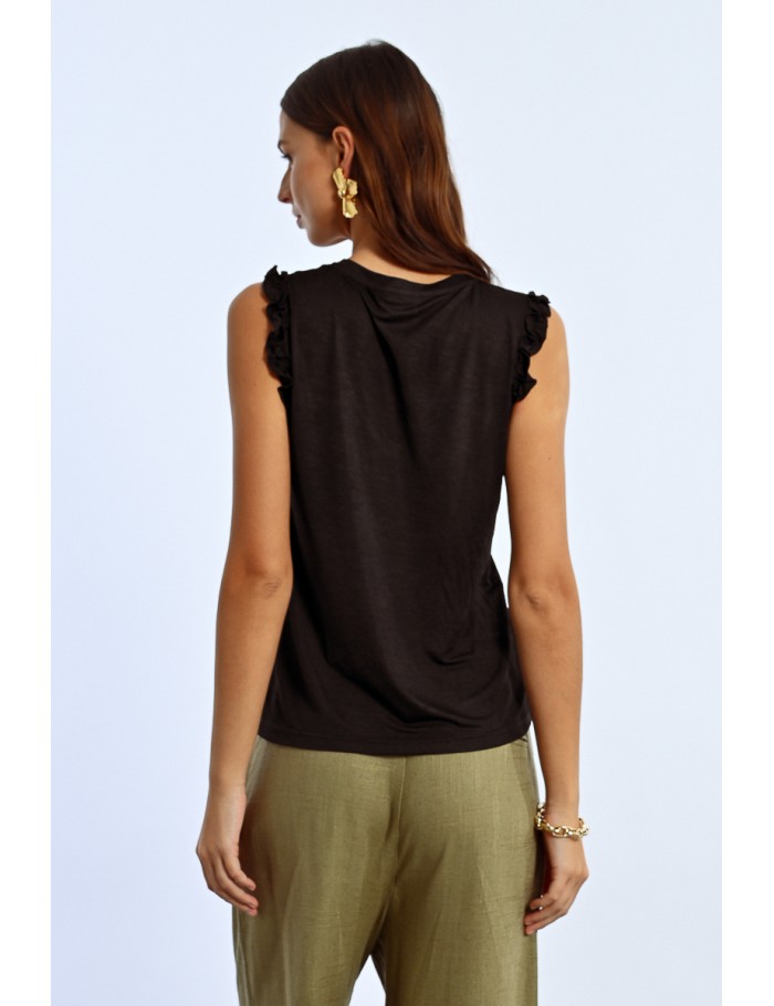 Lili Sidonio X Molly Bracken T Shirt Emmanchures Fantaisies BLACK