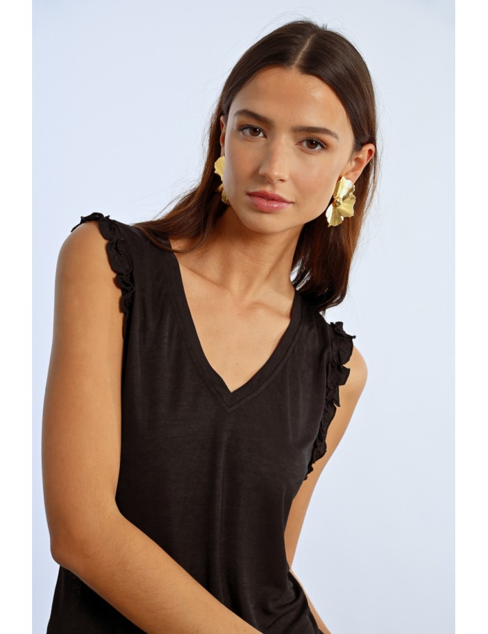 lili sidonio x molly bracken T shirt emmanchures fantaisies BLACK lili sidonio x molly bracken T shirt emmanchures fantaisies BLACK