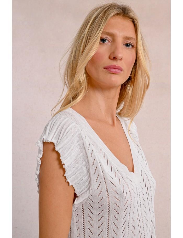 Lili Sidonio X Molly Bracken T Shirt En Maille Ajourée BLACK