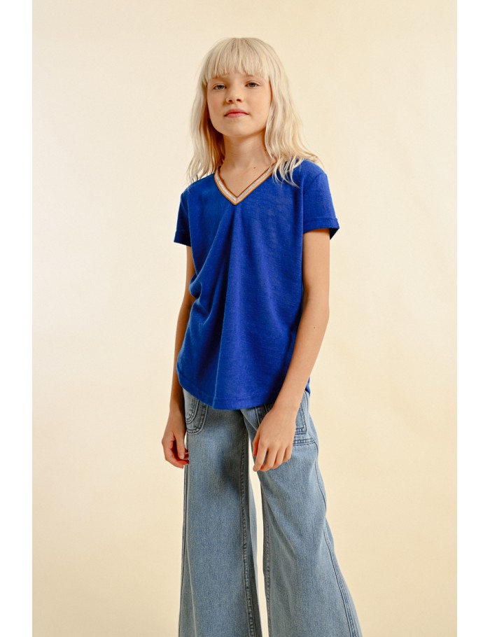 Lili Sidonio X Molly Bracken T Shirt Encolure Irisée BLUE