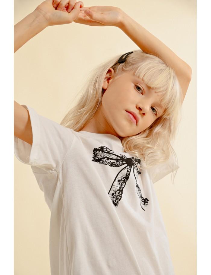 Lili Sidonio X Molly Bracken T Shirt Graphique à Nœud WHITE