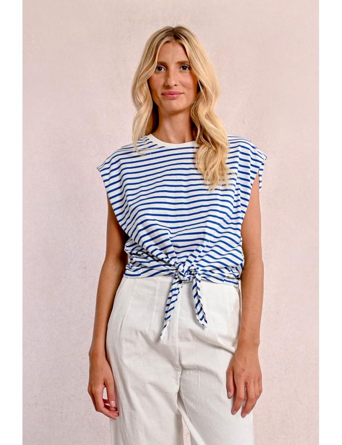 Lili Sidonio X Molly Bracken T Shirt Marinière Nouable PINK/OFFWHITE