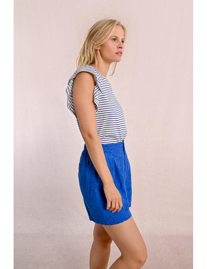 Lili Sidonio X Molly Bracken T Shirt Marinière WHITE/NAVY BLUE